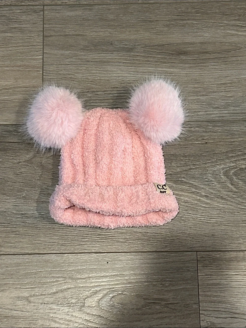 C.C Baby Light Pink Double Pom Pom Beanie